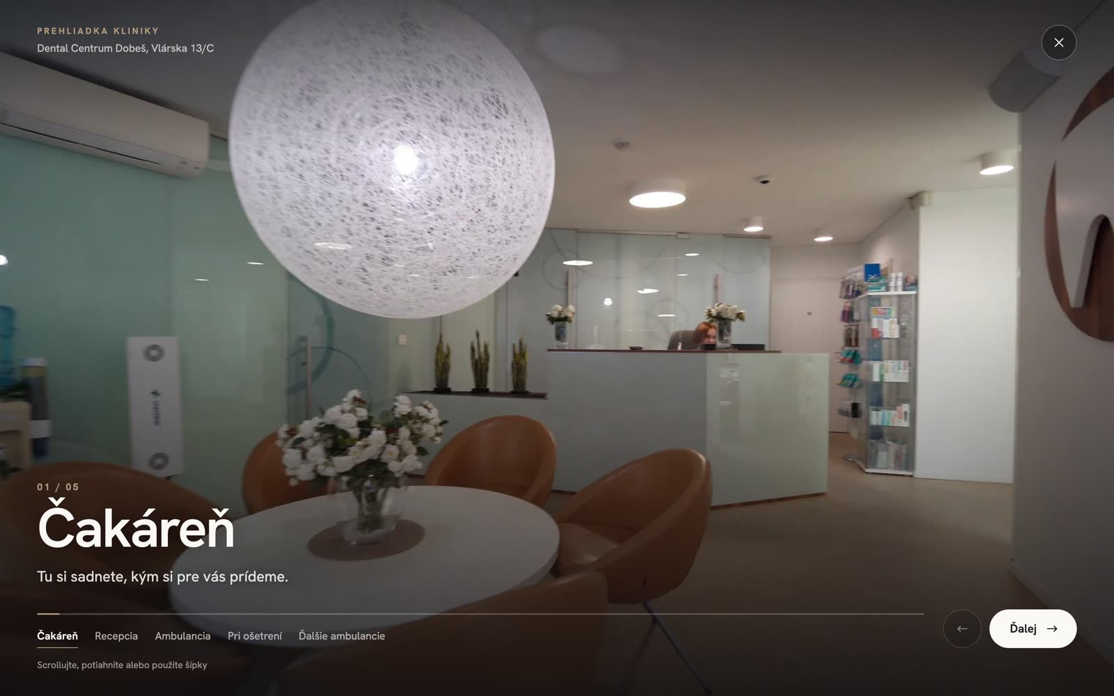 Interaktívna prehliadka kliniky, zastávka Čakáreň