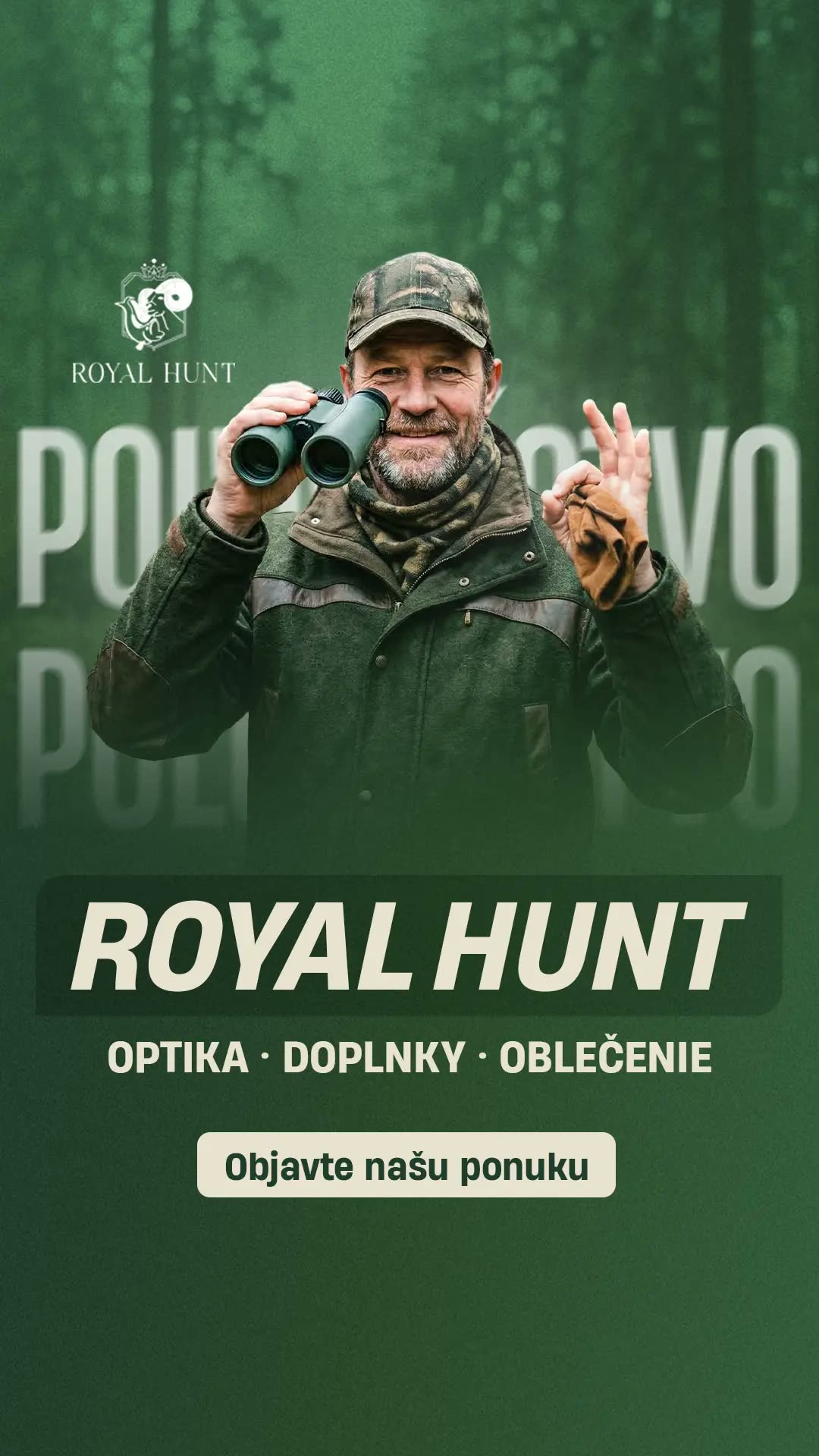 Stories pre poľovníkov s výzvou pozrieť si ponuku.