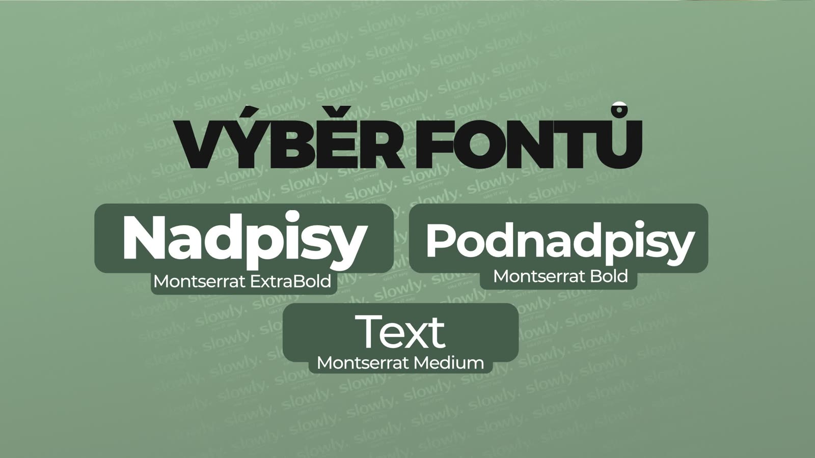 Písmo Montserrat v troch rezoch pre nadpisy, podnadpisy a text.